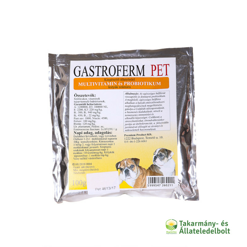 Gastroferm Pet multivitamin és probiotikum kutyák részére 100gr