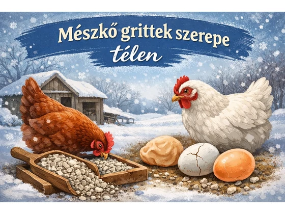 Mészkő grittek fontossága a téli időszakban - miért ilyenkor jelennek meg a tojásproblémák?