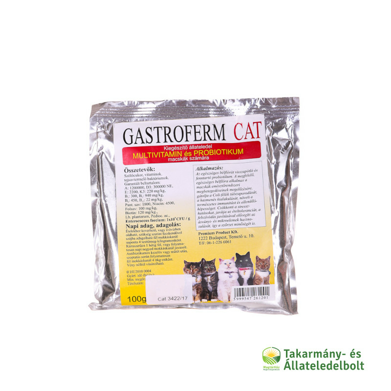 Gastroferm Cat multivitamin és probiotikum cicák részére 100gr