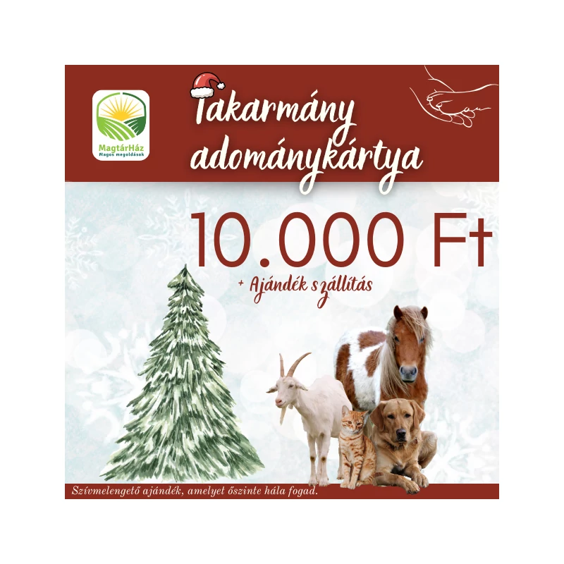Takarmány ADOMÁNY kártya 10 000 Ft értékben