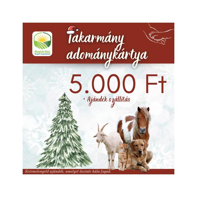 Takarmány ADOMÁNY kártya 5 000 Ft értékben