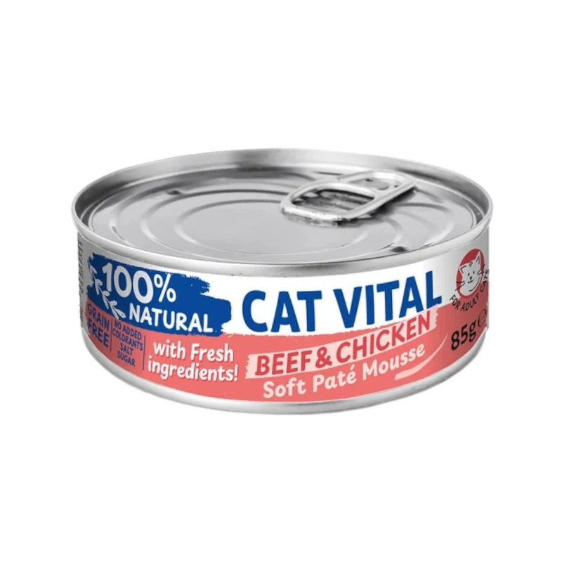 Cat Vital konzerv mousse marhával és csirkével felnőtt macskáknak 85g