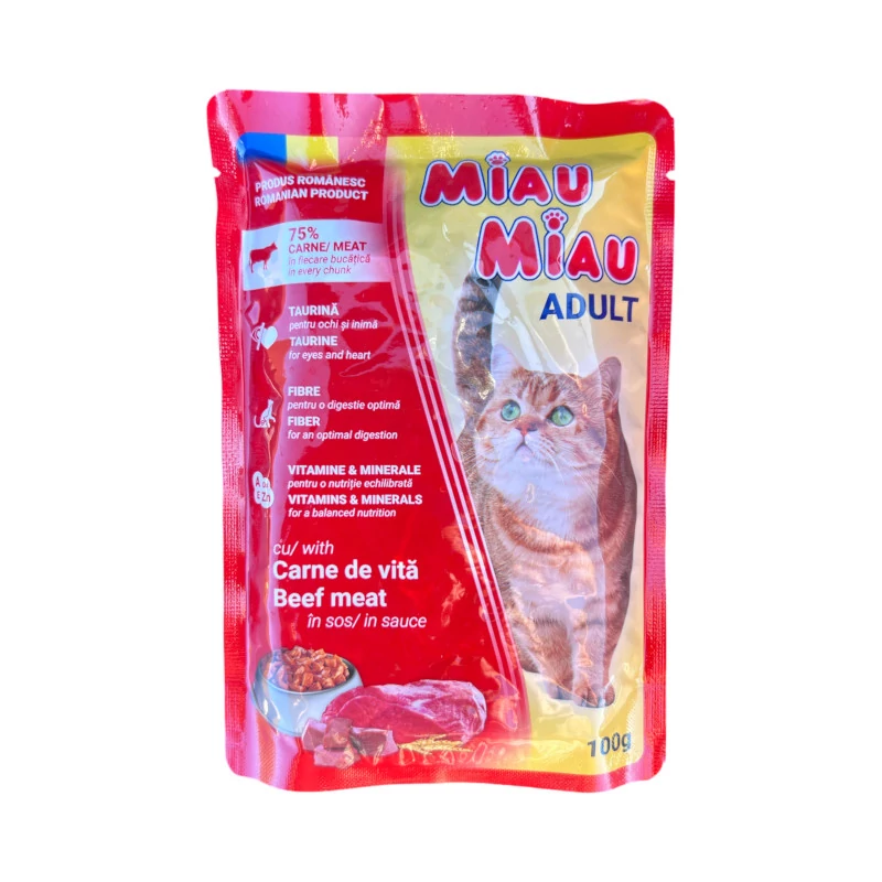 Marhahúsos nedves macskaeledel felnőtt cicáknak 100g