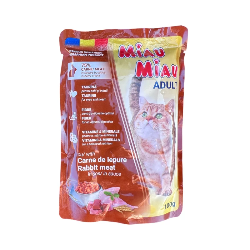 Nyúlhúsos nedves macskaeledel felnőtt cicáknak 100g