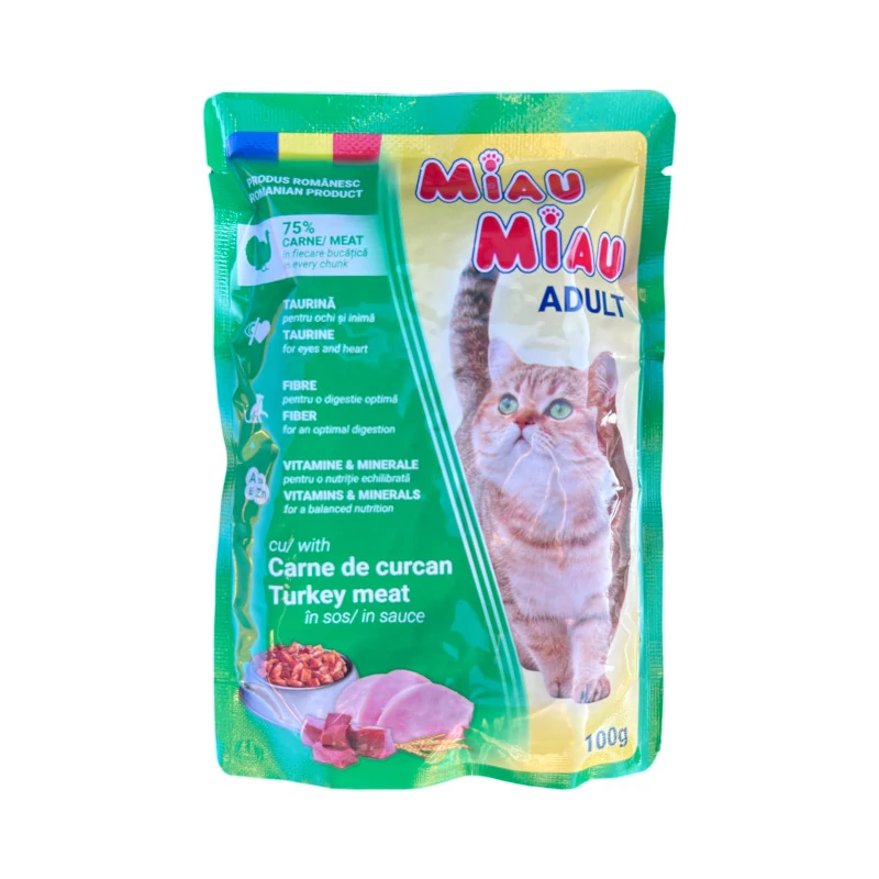 Pulykahúsos nedves macskaeledel felnőtt cicáknak 100g