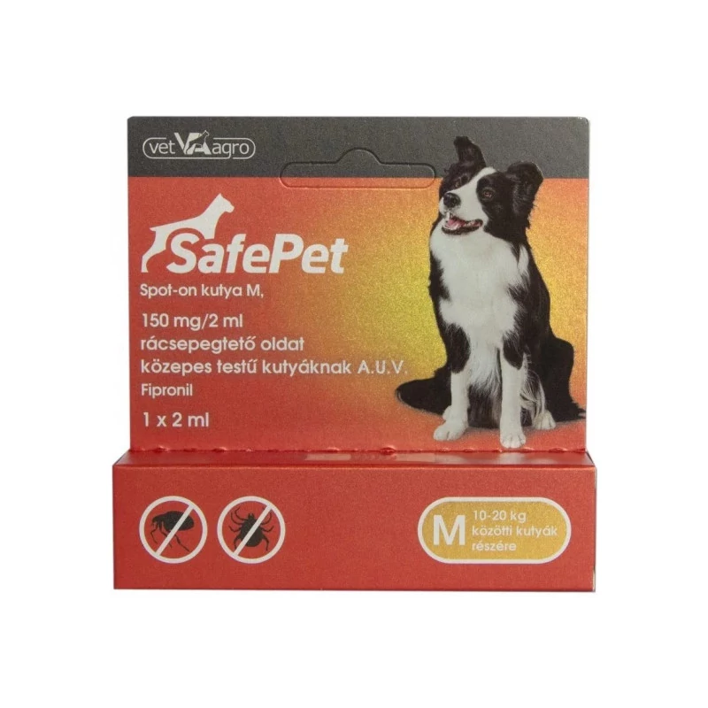 SafePet bolha elleni spot-on csepp kutyáknak 10-20kg M