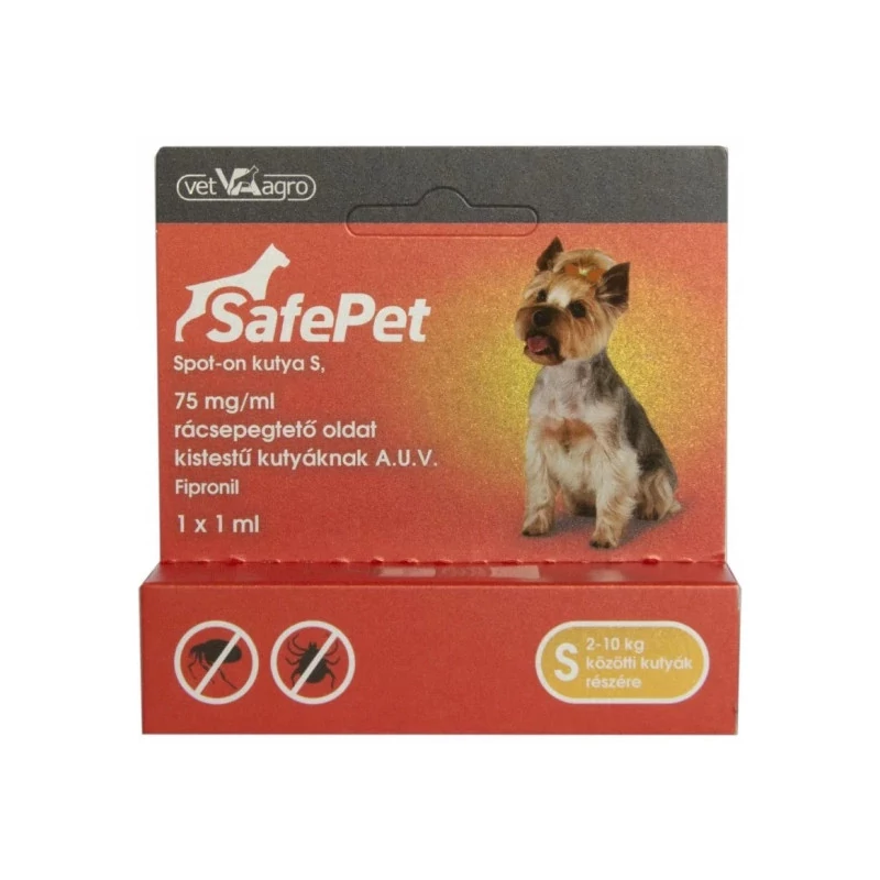SafePet bolha elleni spot-on csepp kutyáknak 2-10kg S